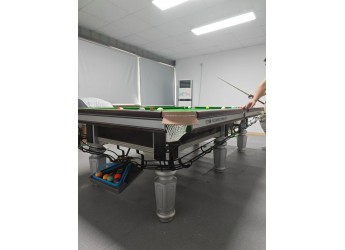 二手银腿黑八台球桌95新